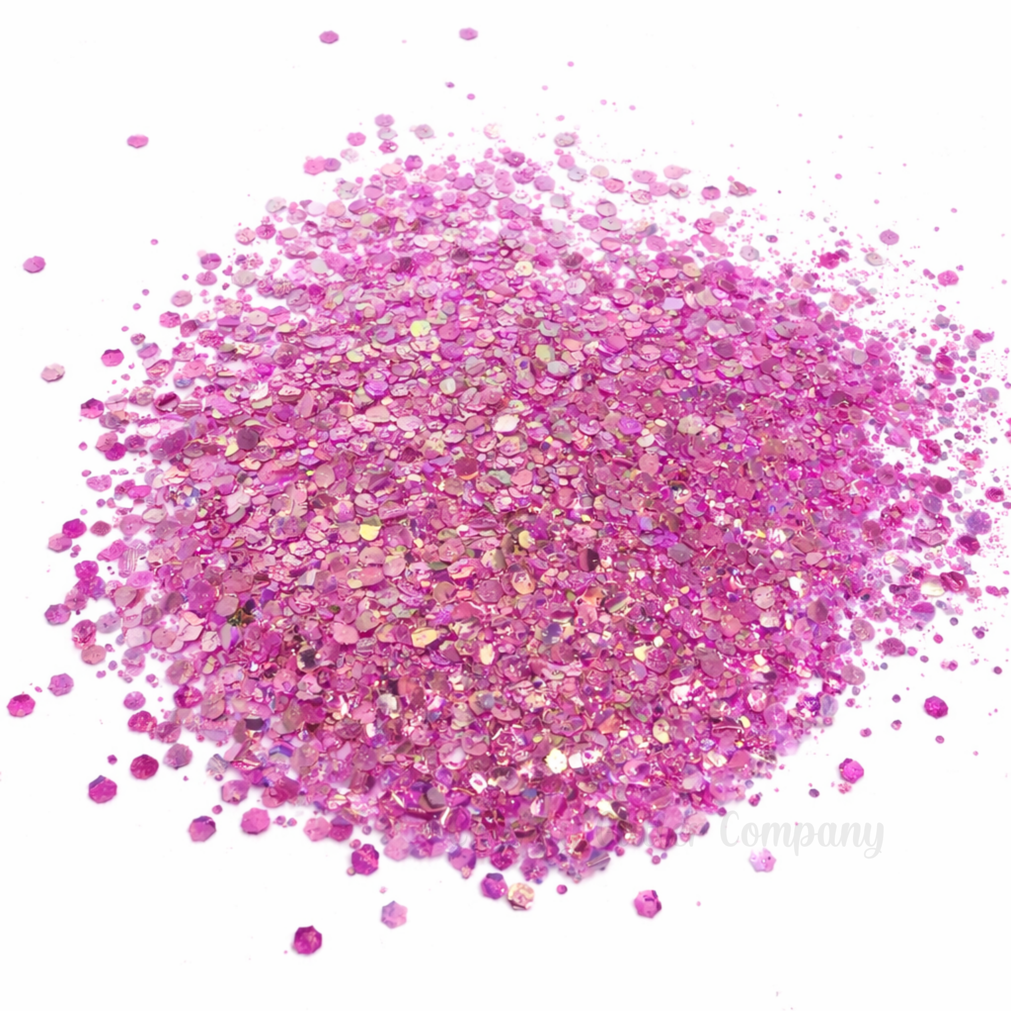Light Purple chunky glitter on a white background with branding "Chunky Glitter Company"
