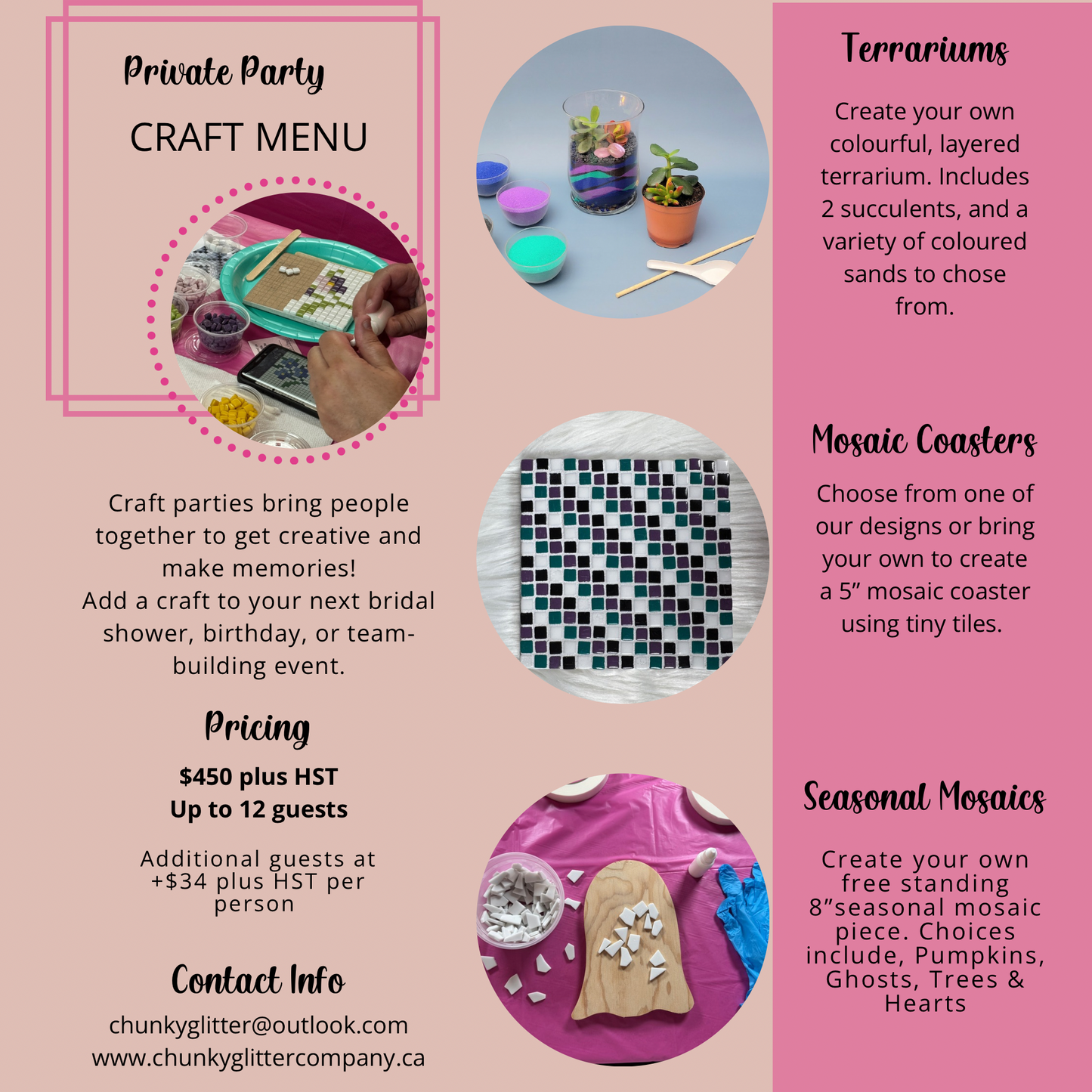 Private Craft Party Booking