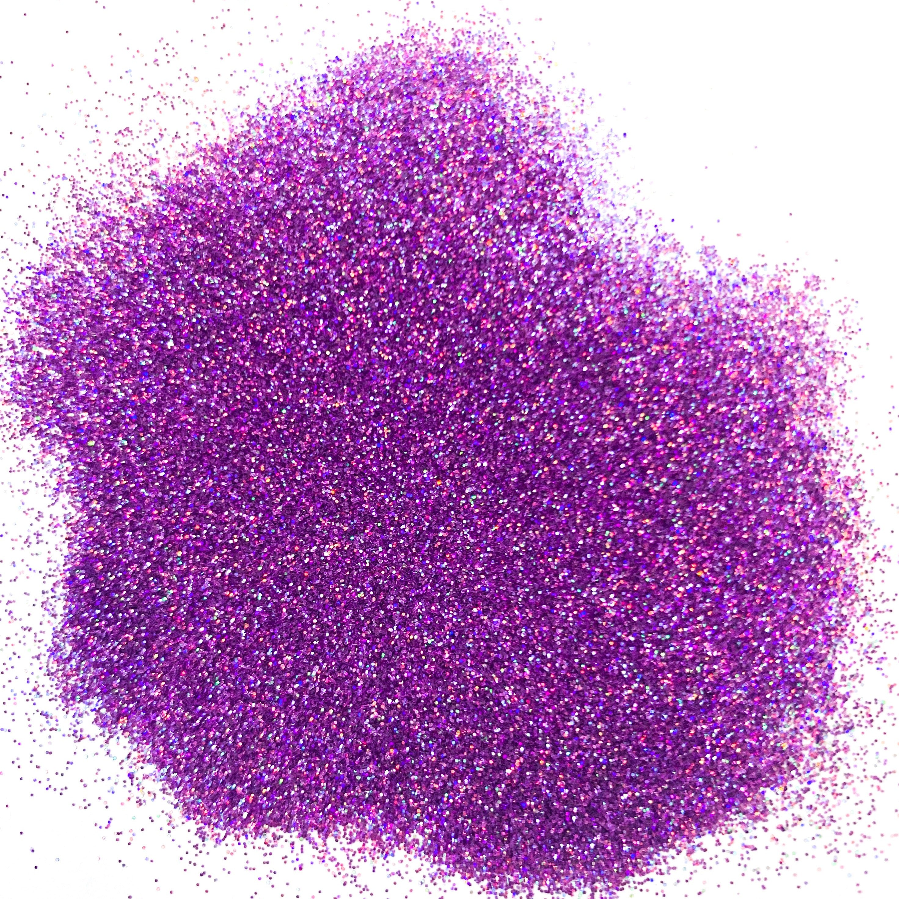 A pile of purple, extra fine, holographic glitter.