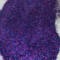 A close up of a pink and blue extra fine glitter mix.