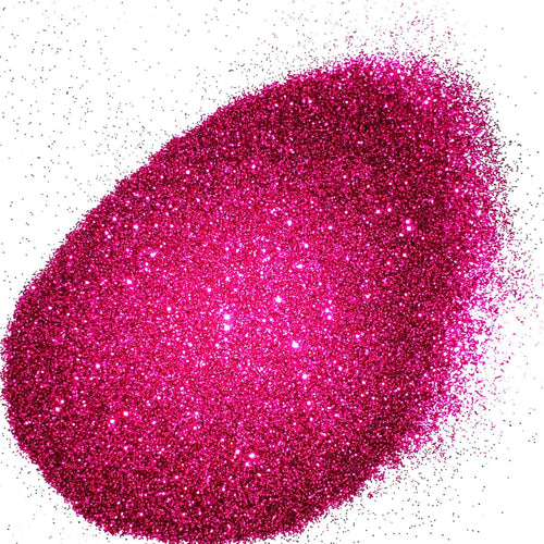A pile of pink extra fine glitter with a shiny and sparkling appearance.