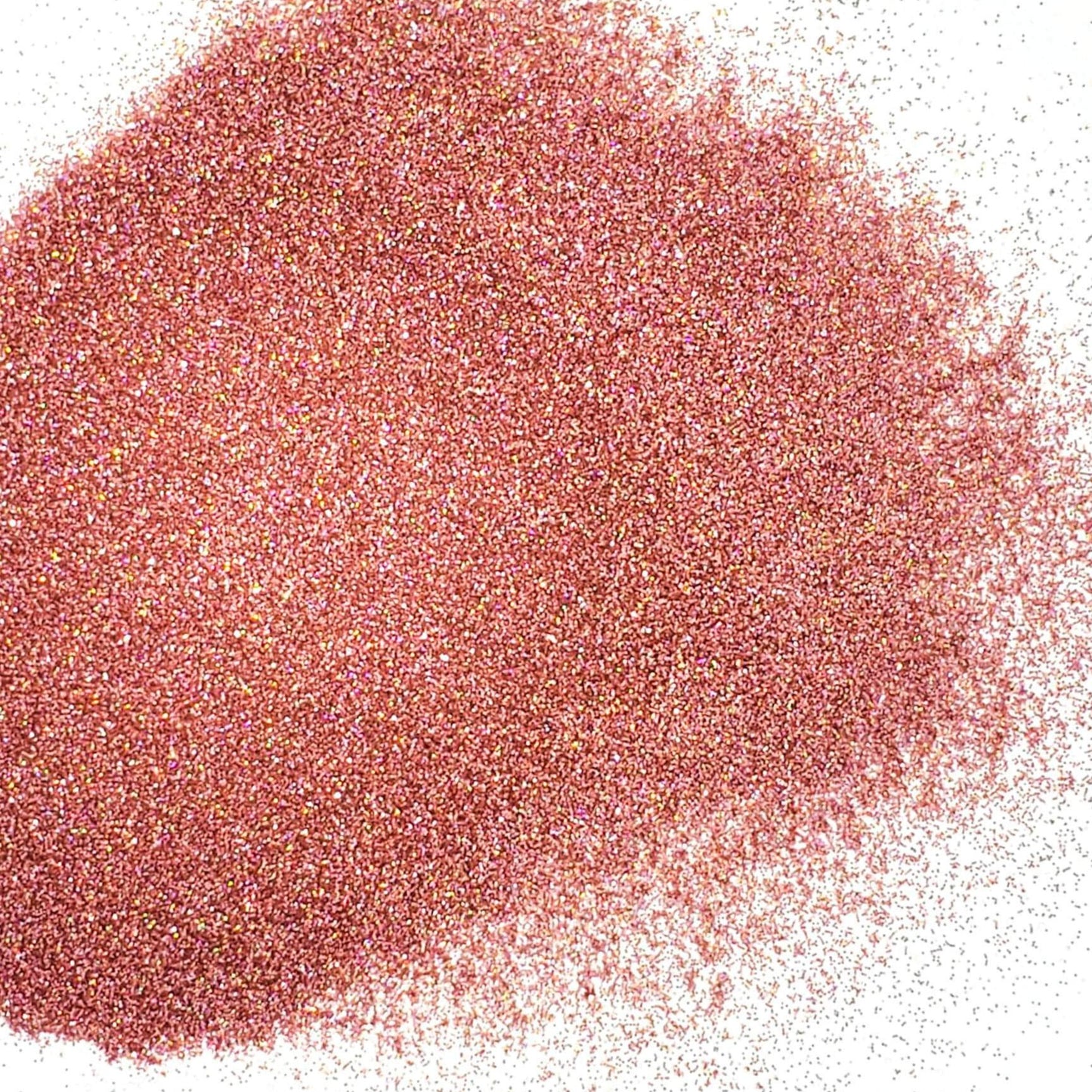 A pile of pink holographic polyester glitter.