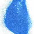 A pile of blue extra fine fluorescent glitter, with a matte finish.