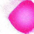 A pile of pink glitter, in extra fine on a white background.